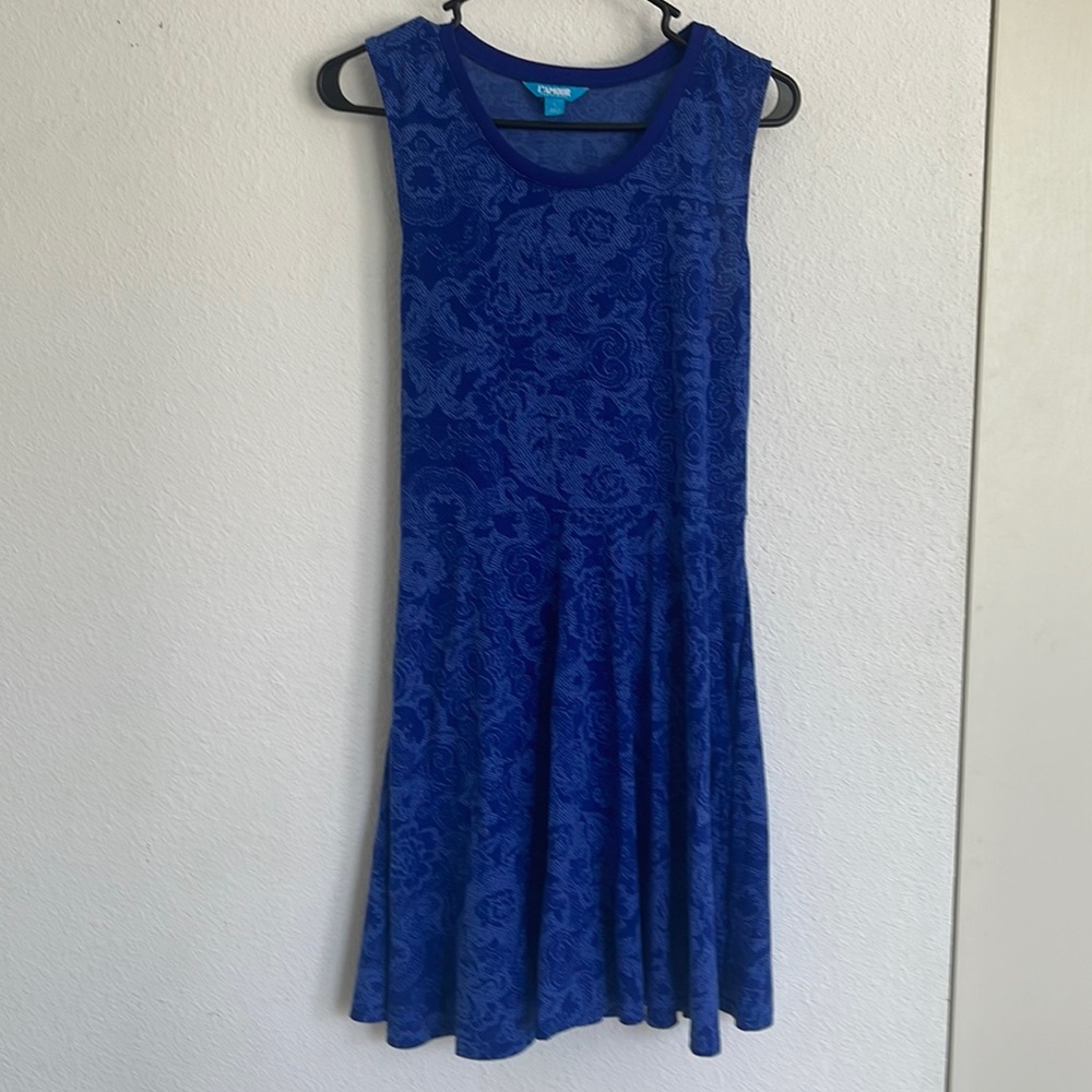 Lamour Nanette Lenore sleeveless dress large size with blue floral pattern